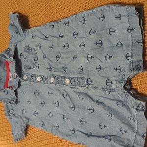 Carter's baby boy short sleeve button- front Romper